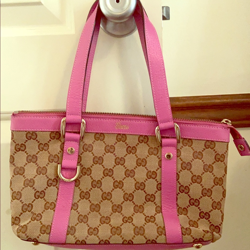 Authentic Gucci Bag, pink satchel and straps